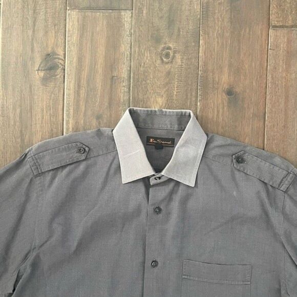 Ben Sherman Gray Oxford Button Down Men’s M - Picture 6 of 8
